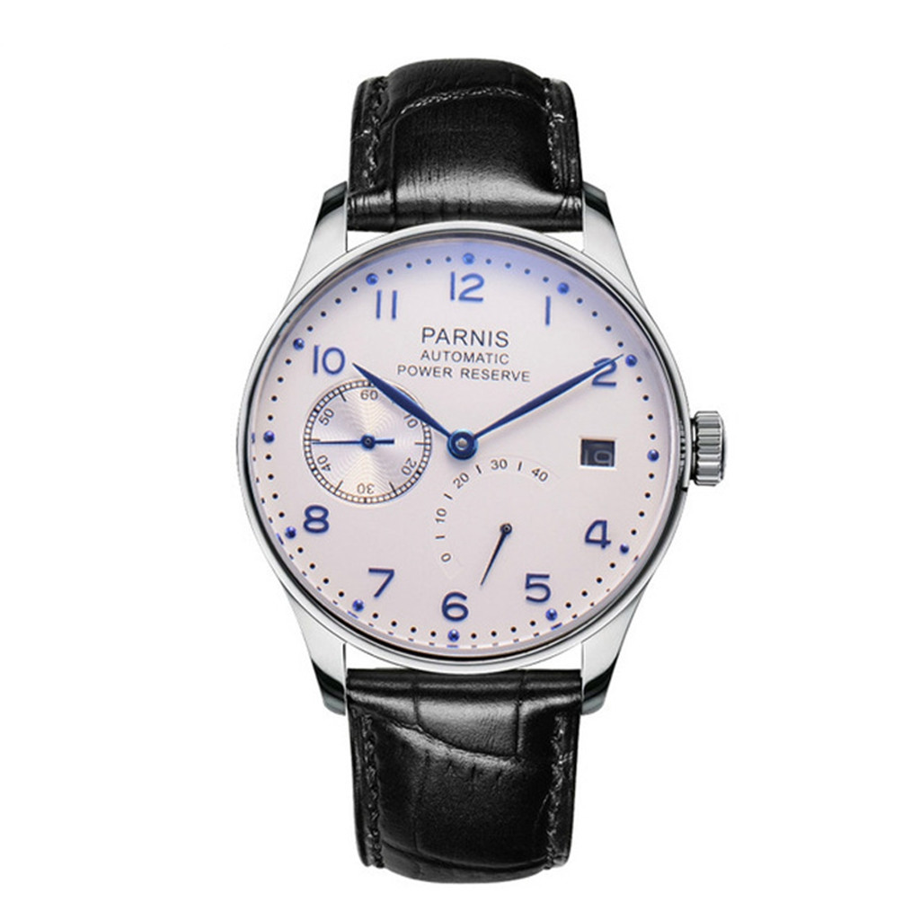 Luxury Watch White - Yeni moda Parnis 43mm beyaz kadran