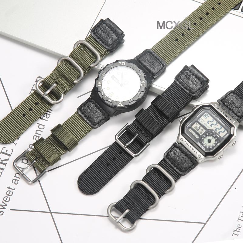 Luxury Watch Casio - 18mm Naylon saat kayışı Casio W800H